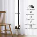 Lecloud Bessie White Curtains 63 Inch Length 2 Panels, Light Filtering Curtains for Bedroom, Faux Linen Textured Window Drapes with Rod Pocket, Window Treatments for Living Room, Each 40 W x 63 L