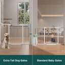 Cumbor 36" Extra Tall 29.7-51.5" Baby Gate for Stairs, Easy Walk Through Dog Gates for Doorways Extra Wide, Pressure Mounted Tall Pet Gate Indoor, Safety Auto-Close Child Gate for Kids, White