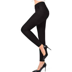 Ginasy Dress Pants for Women Business Casual Stretch Pull On Work Office Dressy Leggings Skinny Trousers with Pockets, L
