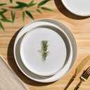 TheTerra Ceramic Dinnerware Sets for 8, 24 Pieces Porcelain Lightweight Plates and Bowls Sets, Scratch Resistant Dish Set, Oven & Microwave & Dishwasher Safe, Reactive White