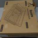 Kitsure Dish Drying Rack for Kitchen Counter, Stainless Steel Sink Organization and Storage Essentials with Cutlery Holder, Home and Apartment Decor, 12''W x 15.5''L, Light Grey