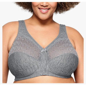 Glamorise Women's Plus Size MagicLift Moisture Control Bra Wirefree #1064,Size 50 H