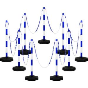 Amylove 9 Packs Traffic Delineator Post Cone with Base, Traffic Cones Safety Cones Caution Cones Plastic Stanchion Chain Safety Barriers with 6.6 Feet Link Chain and S Hooks for Parking Lot (Blue) Amylove 9 Packs Traffic Delineator Post Cone with Base, Traffic Cones Safety Cones Caution Cones Plastic Stanchion Chain Safety Barriers with 6.6 Feet Link Chain and S Hooks for Parking Lot (Blue)