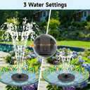 Yzert Solar Fountain, 3-Level Adjustable Water Height, 3.5W Glass Powerful Outdoor Fountain Pump with Rotating Rods & 7 Nozzles for Bird Bath, Garden, Pond, Patio, Flower Pot (2026 Model, Black)
