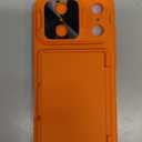 BXYJY for iPhone 17 Pro Phone Case Wallet, Card Holder (45 Cards), Slide Camera Cover, Military Grade Protection, Rugged Hard Women Girly Men Protective Case for iPhone17 Pro 6.3", Orange