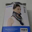 Velpeau Neck Brace for Neck Pain and Support, Soft Cotton Pads, Cervical Collar Restricting Cervical Motion, Relieves Discomfort and Spine Pressure (Neck circumference 11.5-16.5" Air Pads Version)