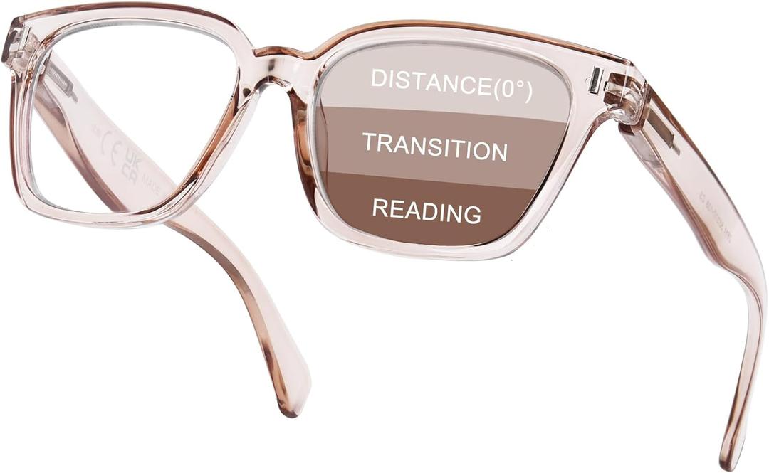 Progressive Multifocal Reading Glasses for Women Men, Anti Glare/Eyestrain Blue Light Multifocus Computer Readers