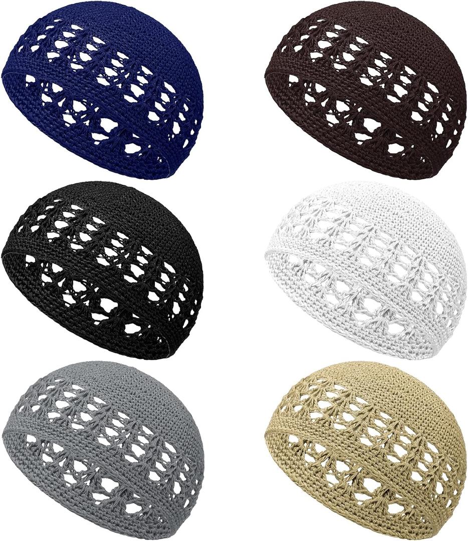 Boyiee Knit Kufi Hats Crochet Beanie Skull Caps Solid Colors Knit Cap Stretchy Knitted Crochet Hat for Men Women Teens