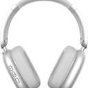 Wireless Over Ear Headphones, Noise Canceling Bluetooth Headphones with Microphones,Hi-Res Audio,48H Playtime,Foldable,Breathable Soft Earpads for iOS/Android/Samsung/PC-Silver