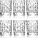Dicunoy 6 Pack Juice Drinking Glasses, 8 oz Water Glasses with Heavy Base, Crystal Small Beverage Cups for Soda, Water, Milk, Whisky, Beer, Cocktail