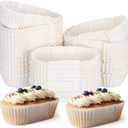1000Pcs Oval Cake Paper Cups Grease Proof Cupcake Liners Boat Shape Paper Cups Bread Trays for Cake Balls Muffins Cupcakes Bread Loaf Pans for Baking