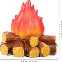 ABOOFAN LED Fake Campfire Lamp Battery Powered Artificial Fire Fake Flame with Realistic Log Flameless Candle for Halloween Christmas Campfire Party Decorations