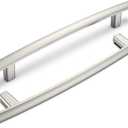 homdiy 10 Pack Solid Heavy Duty Zinc Alloy Cabinet Handles, Brushed Nickel Cabinet Pulls, 5 Inch Hole Center Arch Drawer Pulls Modern Hardware for Kitchen Bathroom Cupboard