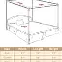 Stainless Steel Canopy Bed Frame Queen Size, Thicken Queen Size Canopy Frame for Metal Bed Wood Bed Bedroom Decor