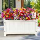 Alupssuc 24 Bundles Artificial Flowers for Outdoors Decoration, UV Resistant Silk Violet Faux Colorful Daisy Eucalyptus Spring Fake Plants for Outside Indoor Yard Home Patio Porch Decor, Mix 6 Colors