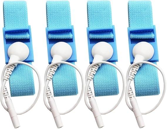 Adjustable Estim Wrist Strap Components 4pcs Blue Stim Loops 4pcs White Wires