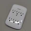 6 Outlet Extender Surge Protector 1 Pack, 980 Joules 3-Prong Grounded Electrical Plug Outlets, Wall-Mountable Power Adapter Wall Tap with Indicator LED Light for Home,Office, Travel, White, ETL Listed