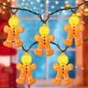 8.5Ft LED Christmas Gingerbread Lights Gingerbread Man String Lights with 10 Pack Cute Gingerbread Man for Indoor Outdoor Christmas Decorations for Christmas Tree Home Party, 0.48W