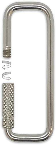Lucky Line 1.5” Rectangular Key Ring with Turn Twist Sleeve Closure (70201), Silver
