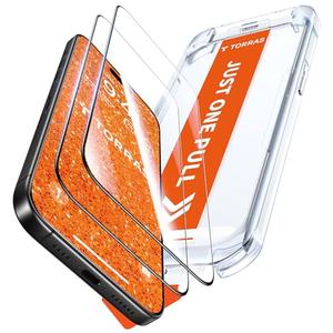 TORRAS for iPhone 17 Screen Protector [12Ft Military-Grade Shatterproof] [9H+ Aerospace Tempered Glass] Anti-Scratch Full Coverage Fit Screen Protector 17 6.3" 2-Pack