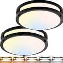 2-Pack 10Inch 30W LED Flush Mount Ceiling Light Fixtures Black, Ultra Bright 3200LM Dimmable Ceiling Lights, 5CCT 2700K 3000K 4000K 5000K 6500K, Ceiling Lamps for Kitchen Hallway Bedroom Bathroom