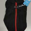 Gooby - Zip Up Fleece Vest, Fleece Jacket Sweater with Zipper Closure and Leash Ring, Black, Medium (Medium chest (~17.5"))