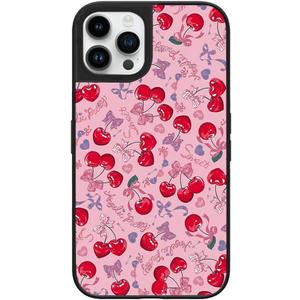 Cherry Phone Case for iPhone 15 Pro - Slim Shockproof Hard Shell, 5ft Drop Protection, Cute Aesthetic Fruits Pattern, Gift for Teens and Women