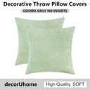 decorUhome Chenille Sage Green Summer Throw Pillow Covers 20x20 Inch Set of 2, Decorative Soft Couch Pillow Covers Solid Dyed Accent Farmhouse Neutral Square Pillow Cases for Sofa