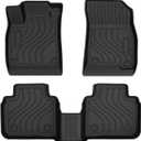 Powerty Floor Mats for Honda Accord 2023-2025 2026 (Include Hybrid) Accessories All Weather Floor Liner 3D TPE 1st & 2nd Row Floor Mat Heavy-Duty Floor Liners