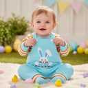 VINUOKER Baby Boy My First Outfit set 3Pcs Newborn Boy Clothes (Blue) 74