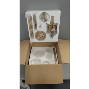 Dia 28 Inch, Modern Glass Chandeliers for Bedroom, Gold Dining Room Light Fixture, Large Vintage Pendant Chandelier for Living Room Stairway Entryway Kitchen Farmhouse Foyer