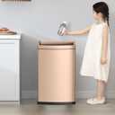 25L/6.6GAL Large Kitchen Trash Can,Tall Open Top Garbage Can,11.81 * 8.66 * 19.68inces,Smooth,Stainless Steel,Commercial,Hospital, Airport