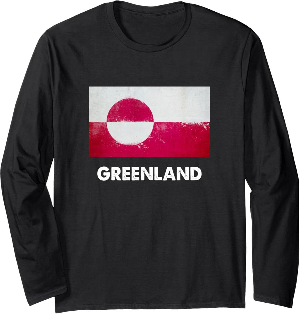 Greenlander Greenland Flag Long Sleeve T-Shirt Large