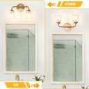 Daunton Vintage Brass Vanity Light, 2-Light Bathroom Lighting Fixtures Over Mirror, Elegant Vanity Lighting for Bathroom with Clear Glass Shade, Gold Wall Sconce Lighting for Bedroom, Living Room