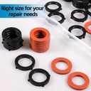 ZDBB 80 Pcs Garden Hose Gasket Rubber Seal, Fits All Standard 3/4 Inch Outdoor Hose Fittings with Heavy Duty Red and Black Self-Locking Tabs to Hold The Gasket Securely in The Fitting