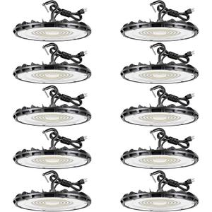 150W UFO LED High Bay Light - UL Listed, 5000K Daylight, 16,500LM, IP65 Waterproof for Warehouse/Factory/Workshop - High Bay LED Shop Lights Plug-and-Play, (10-Pack 120V)