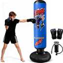 Punching Bag for Kids 8-12, 63" Ninja Inflatable Boxing Bag with Gloves, Kids Punching Bag Gifts for Boys & Girls, 5-in-1 Boxing Set for Practicing Karate & Taekwondo