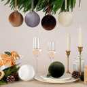 HyDren 6 Pcs Velvet Christmas Ball Ornaments 4 Inches Large Flocked Christmas Tree Hanging Ornaments Shatterproof Xmas Bulbs for Home Xmas Tree Party Decor(Multicolor)