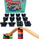 Wooden Train Track Accessories - Plastic Track Connectors for Wooden Train Track Set - Educational Fun Toys for Building Games, STEM Bins & Toy Building Sets - Toy2 Track Connectors Builder Set, Small