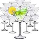 Patelai 20 Pcs 10 oz Unbreakable Martini Glasses Set Disposable Plastic Martini Glasses Clear Stemmed Cocktail Cups Drinkware for Mousse Home Bar Restaurant Wedding Gift Festival Party Supplies