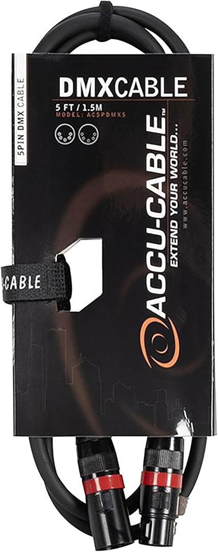 adj Accu Cable AC5PDMX5 a 5 Foot 5 pin DMX512 Lighting Cable