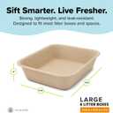 Kitty Sift Disposable Cat Litter Box Large, 6 Count, Durable Portable for Travel and Home, Eco-Friendly Disposable Litter Box Controls Odor