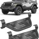 2 Pcs Rock Rails Side Steps Running Boards Fit for 2018-2026 Jeep Wrangler 2 Door & 2020-2026 Gladiator 2 Door with OEM Rock Rails