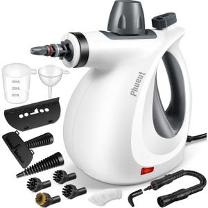 Pressurized Handheld Multi-Surface Natural Steam Cleaner with 12 pcs Accessories, Multi-Purpose Steamer for Home Use, Steamer for Cleaning Floor, Upholstery, Grout and Car