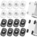 Honoson 16 Pcs Self Adhesive Caster Wheels Appliance Rollers Appliance Sliders for Kitchen 360 Swivel Universal Wheel Mini Small Kitchen (Clear Black White with 1 Steel Ball Style)