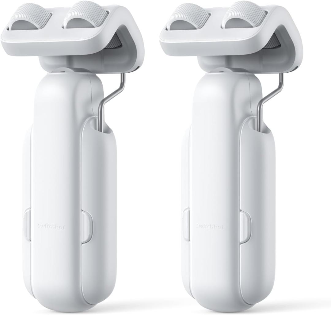 SwitchBot 2025 Automatic Curtain Opener 3 Rod, Bluetooth Remote Control Smart Curtain, WiFi & App Control, Add Hub to Compatible with Alexa, Google Home, HomeKit, White