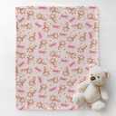 Cute Bears Pink Blue Bows Baby Blankets for Boys Girls Pastel Bears Boho Bows Swaddle Receiving Blanket Watercolor Animlas Soft Swaddling Wrap for Unisex Newborn 30x40in