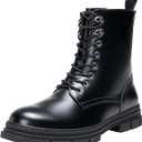 Jousen Mens Boots High Top Motorcycle Boots Fashion Zipper Mens Casual Boots Chukka Dress Combat Boots, Black US 11.5