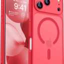 CANSHN Magnetic Compatible with iPhone 17 Pro Max Case, Upgraded [Full Camera Protection] [Compatible with Magsafe] [Translucent Matte] Shockproof Protective Phone Cover 6.9 Inch - Red