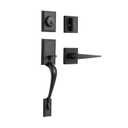 NeuType Front Door Handle Set Entrance Door Lock Set Heavy Duty Entry Handle Set with Lock, with Single Cylinder Deadbolt and Lever Handle, Compatible with Right & Left Handed Doors, Matte Black